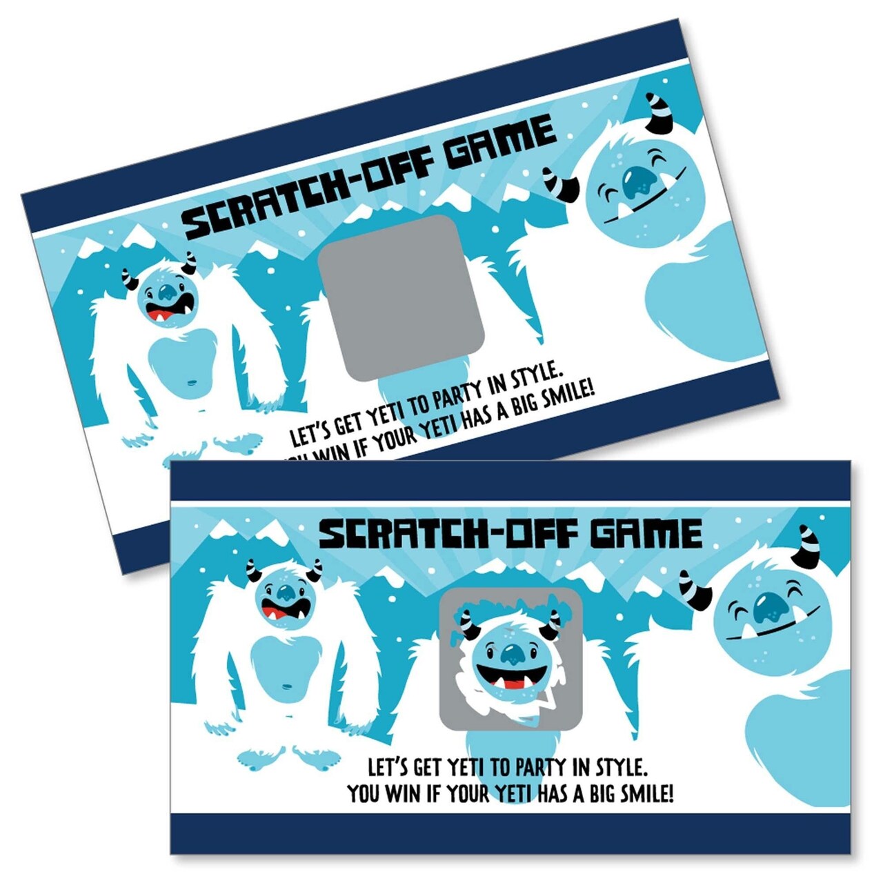 Big Dot of Happiness Yeti to Party - Abominable Snowman Party or Birthday Party Game Scratch Off Cards - 22 Count